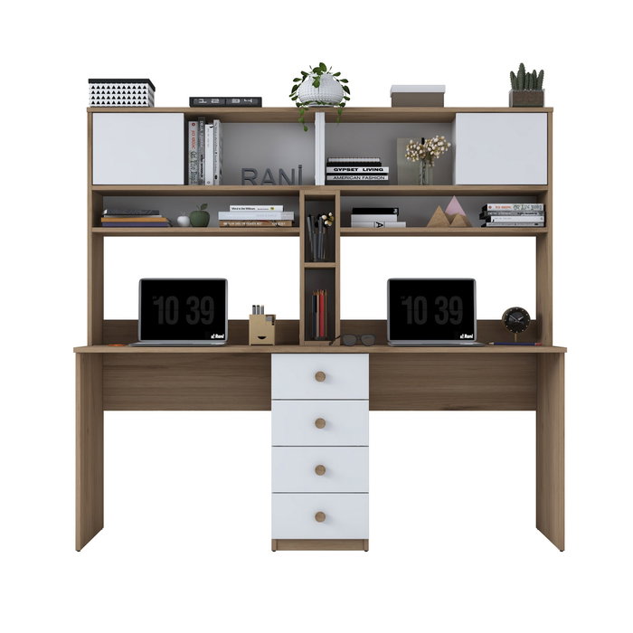 Hanah Home Escritorio de Estudio HA130 - 4017 Nogal y Blanco